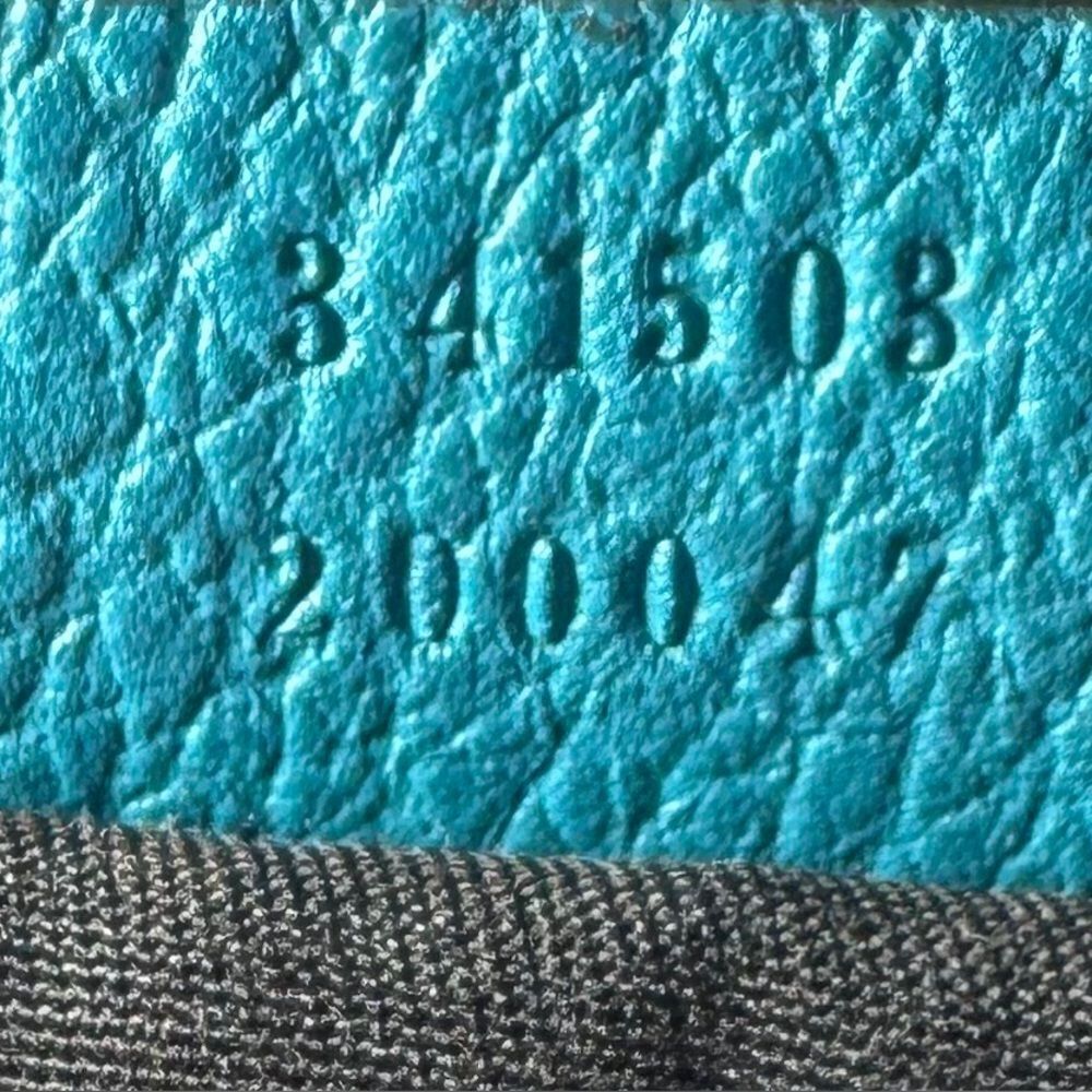 Gucci Turquoise Blue Leather 2way Convertible Interlocking GG Dome Bowler Bag Ex - Picture 14 of 16